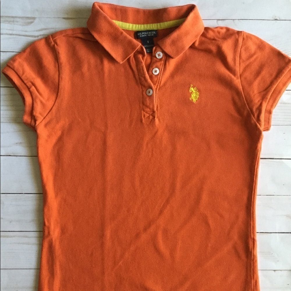 U.S. Polo Assn. Girls small Bright tangerine orange golf uniform shirt 5 for $25